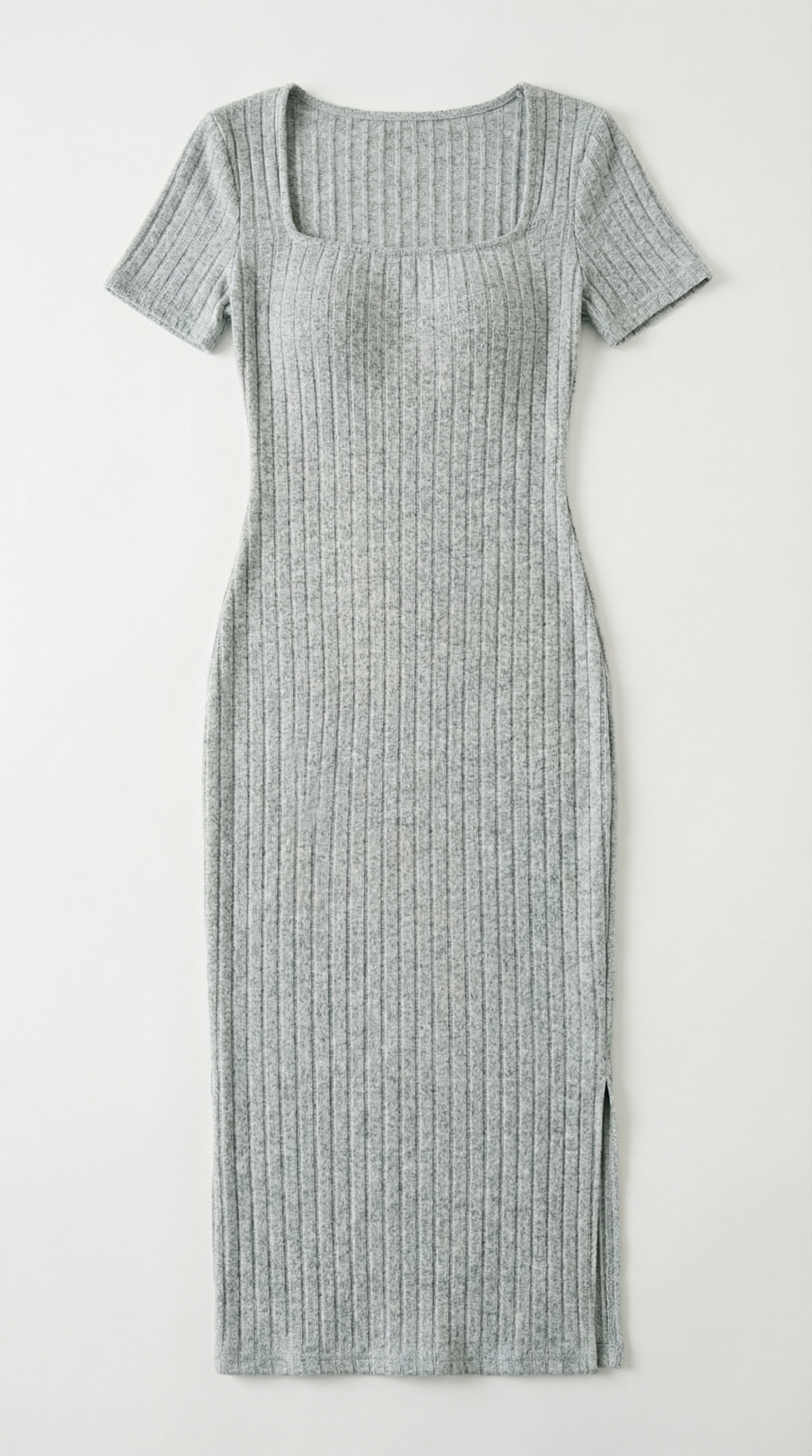 Elena Ripp-Strickkleid mit Karree-Ausschnitt