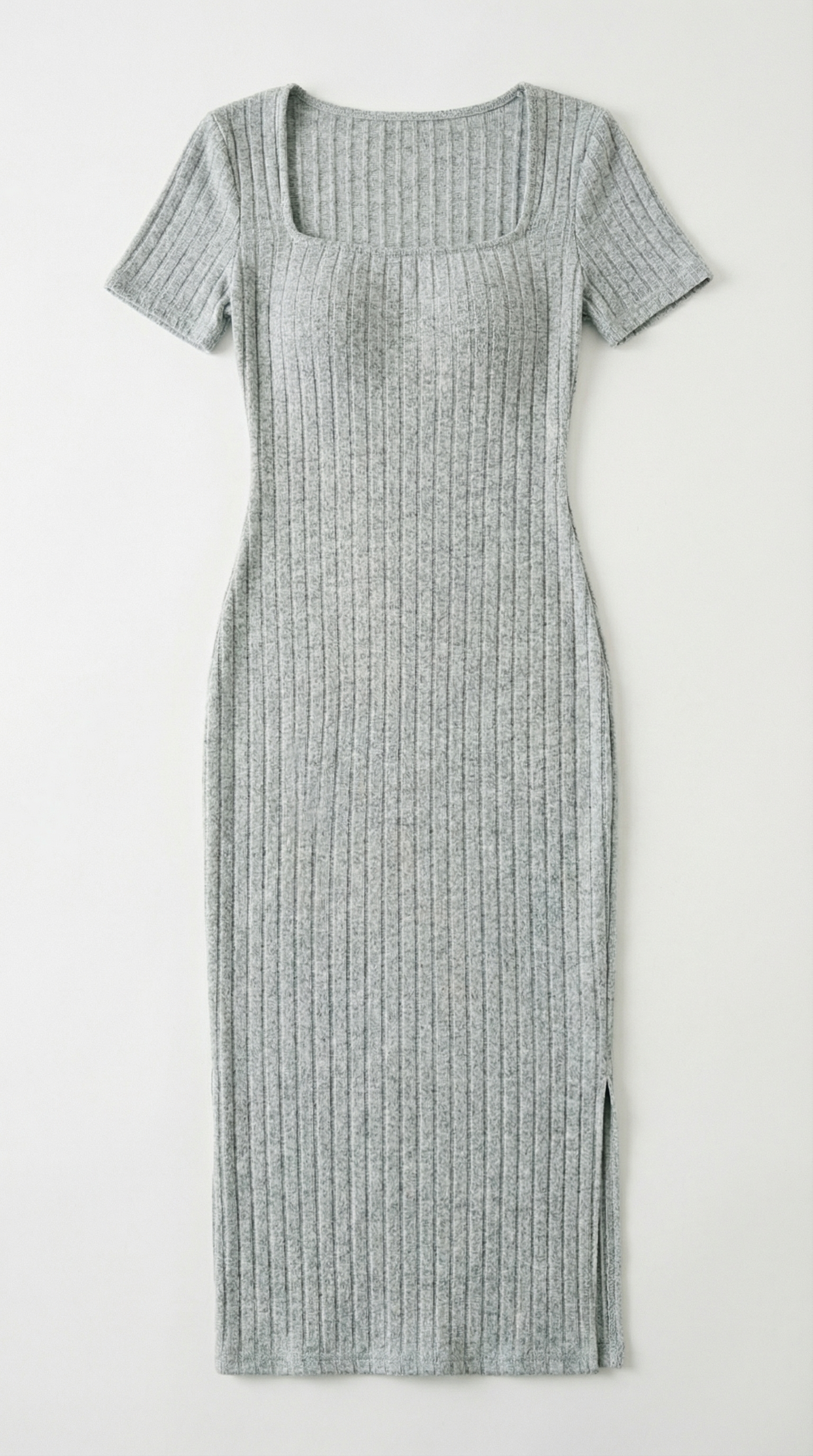 Elena Ripp-Strickkleid mit Karree-Ausschnitt
