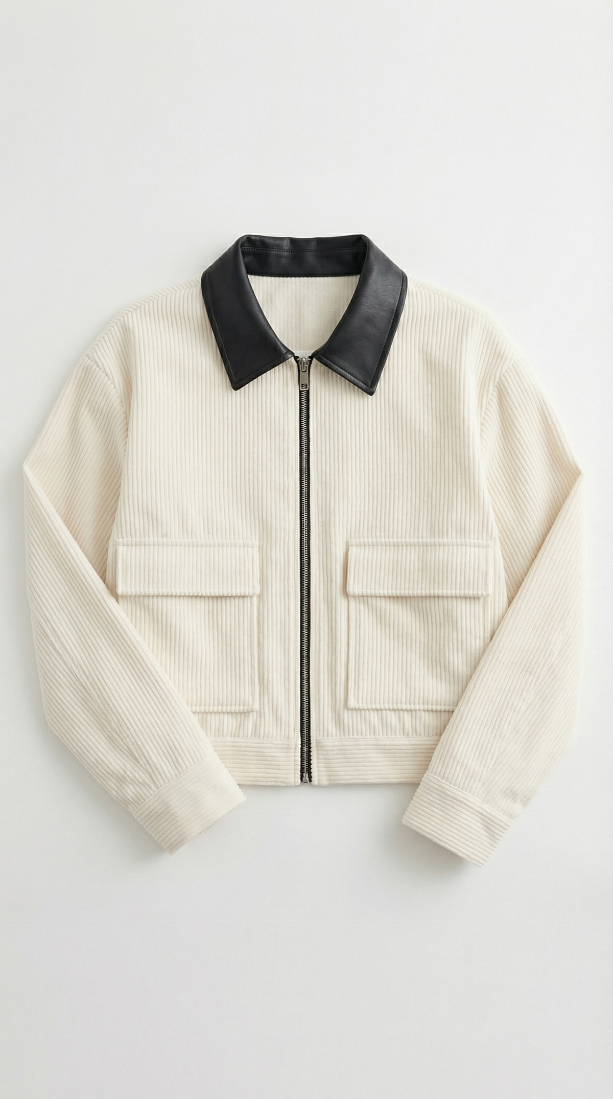 Cleo Cropped Cordjacke mit Kontrastkragen