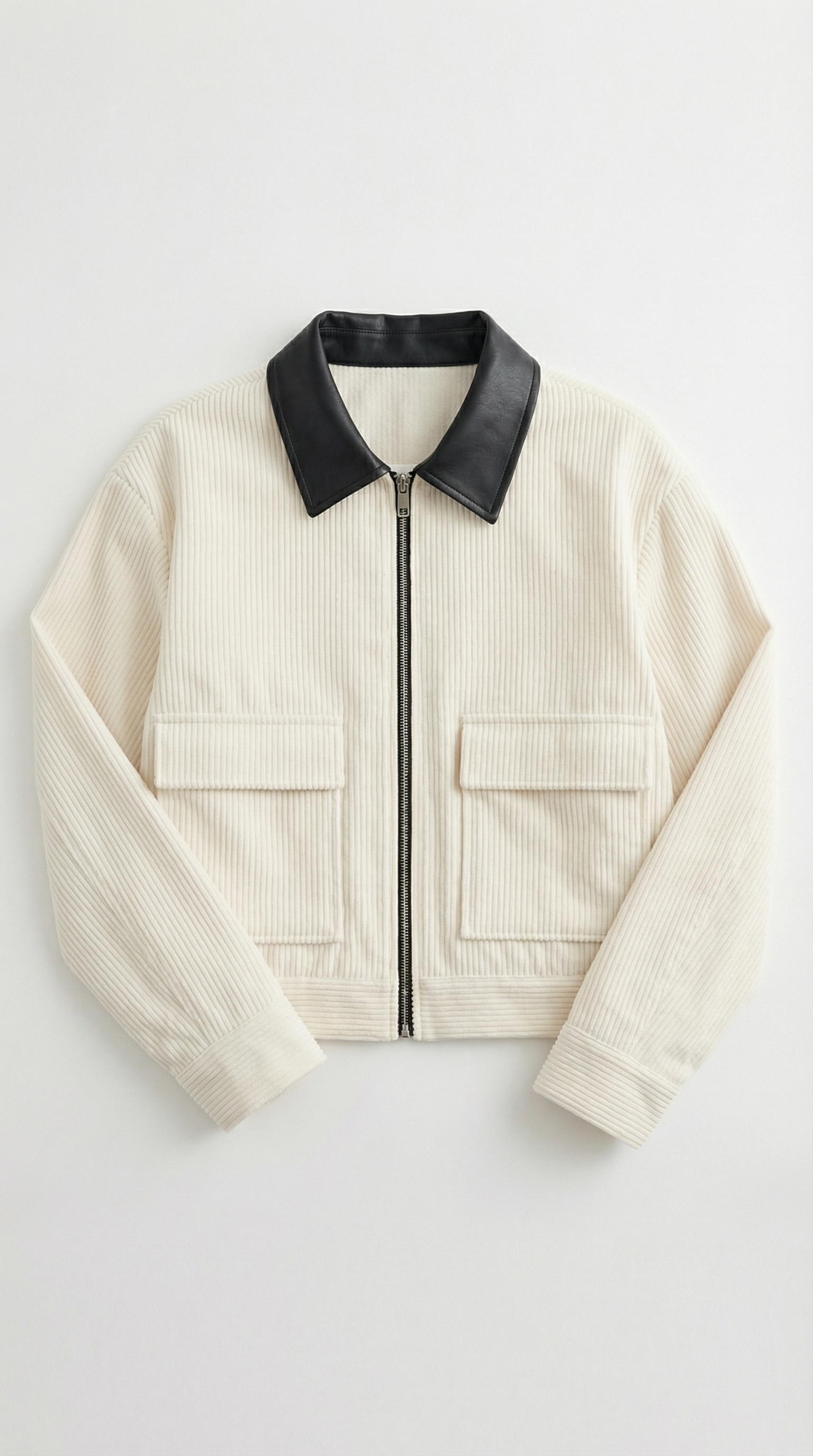 Cleo Cropped Cordjacke mit Kontrastkragen