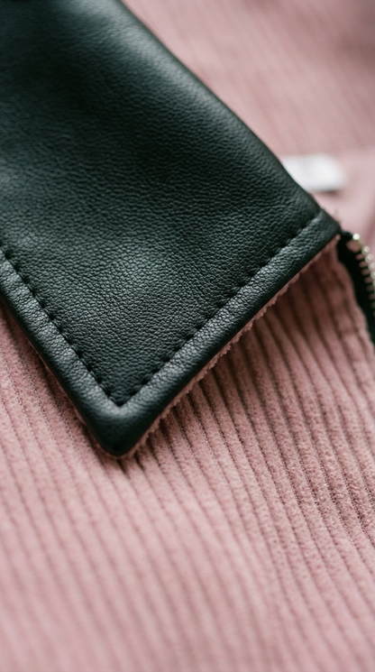 Cleo Cropped Cordjacke mit Kontrastkragen