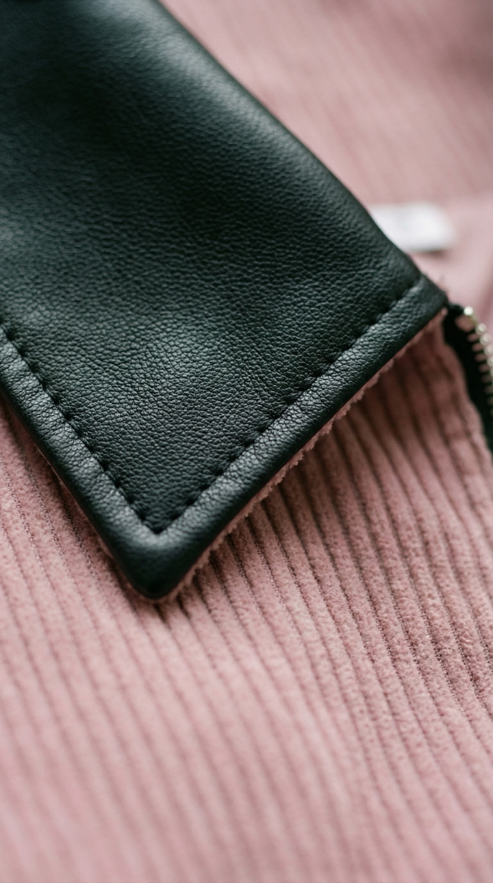 Cleo Cropped Cordjacke mit Kontrastkragen