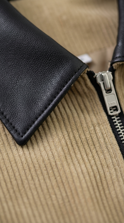 Cleo Cropped Cordjacke mit Kontrastkragen