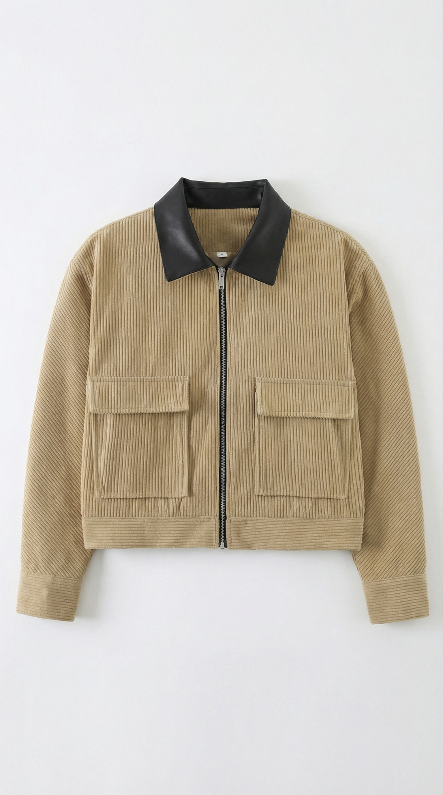 Cleo Cropped Cordjacke mit Kontrastkragen