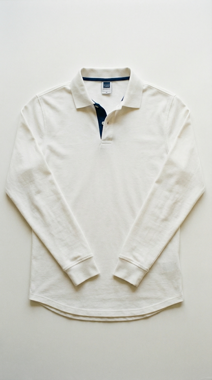 Marcello – Herren-Langarm-Poloshirt mit Kontrastdetail
