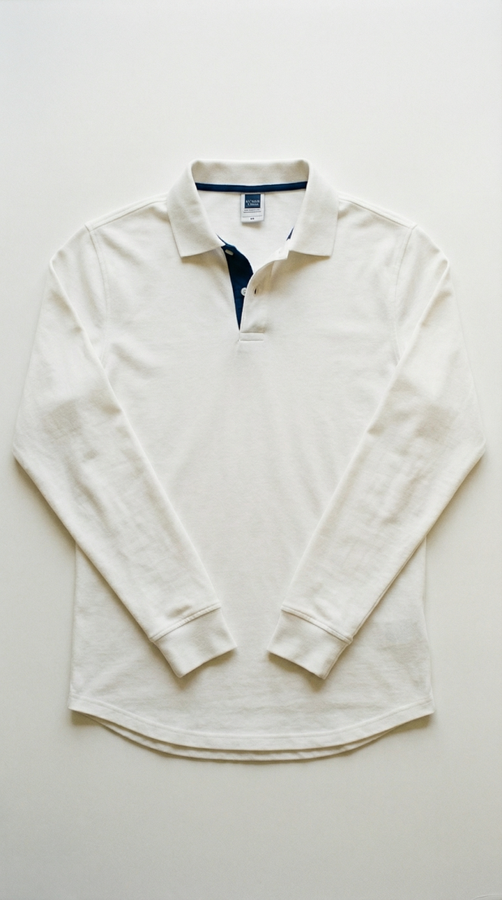 Marcello – Herren-Langarm-Poloshirt mit Kontrastdetail