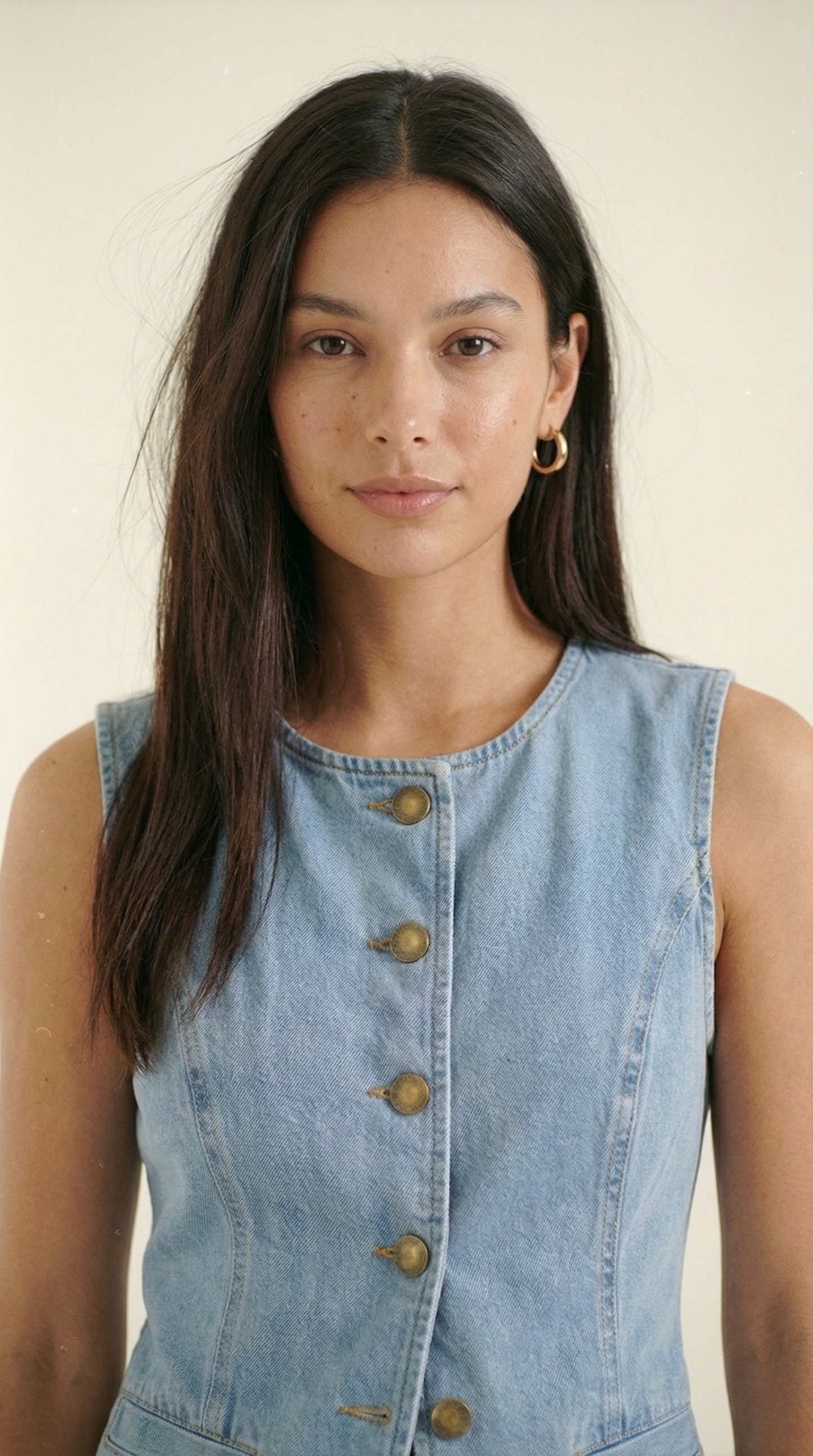 Savanna – Damen-Denim-Zweiteiler mit Weste und Weitem Bein
