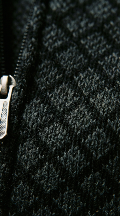 Damiano – Herren-Strickjacke mit Rautenmuster und Stehkragen