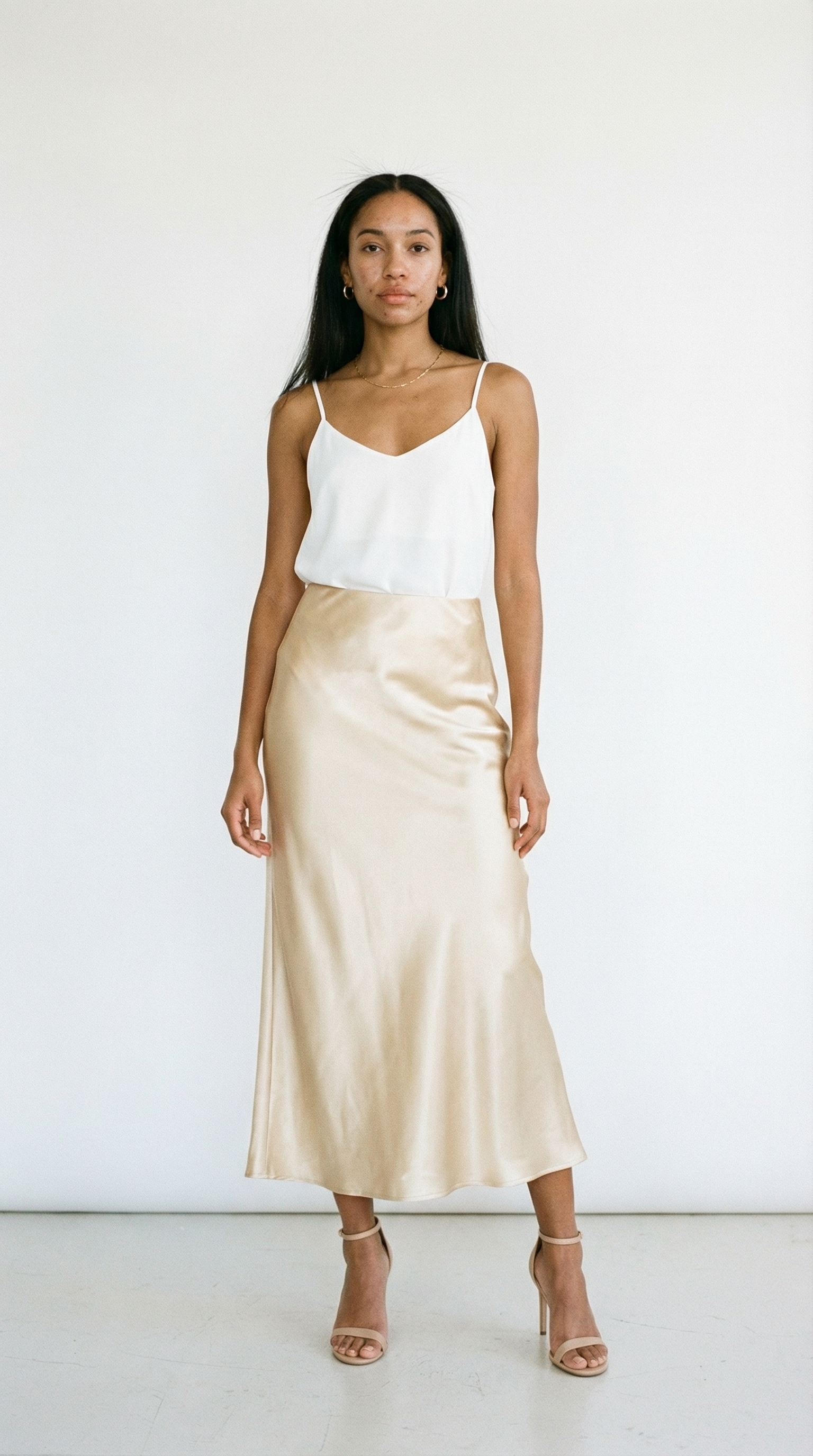Luciana – Eleganter Damen-Midirock aus fließendem Satin
