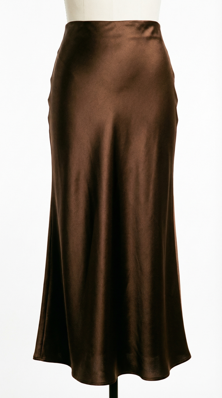 Luciana – Eleganter Damen-Midirock aus fließendem Satin