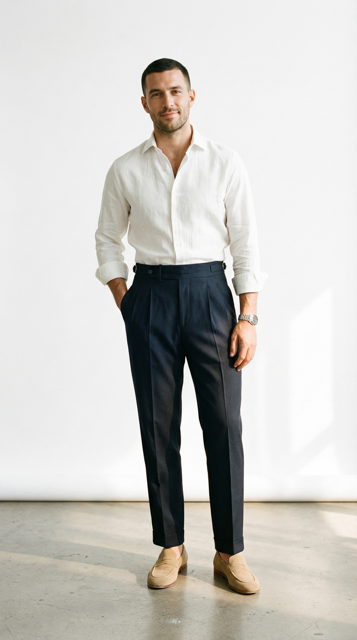 Vittorio – Elegante Herren-Bundfaltenhose im Classic-Fit