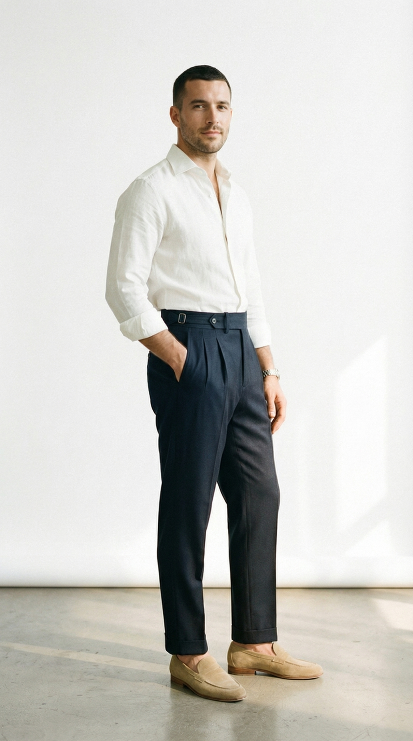 Vittorio – Elegante Herren-Bundfaltenhose im Classic-Fit