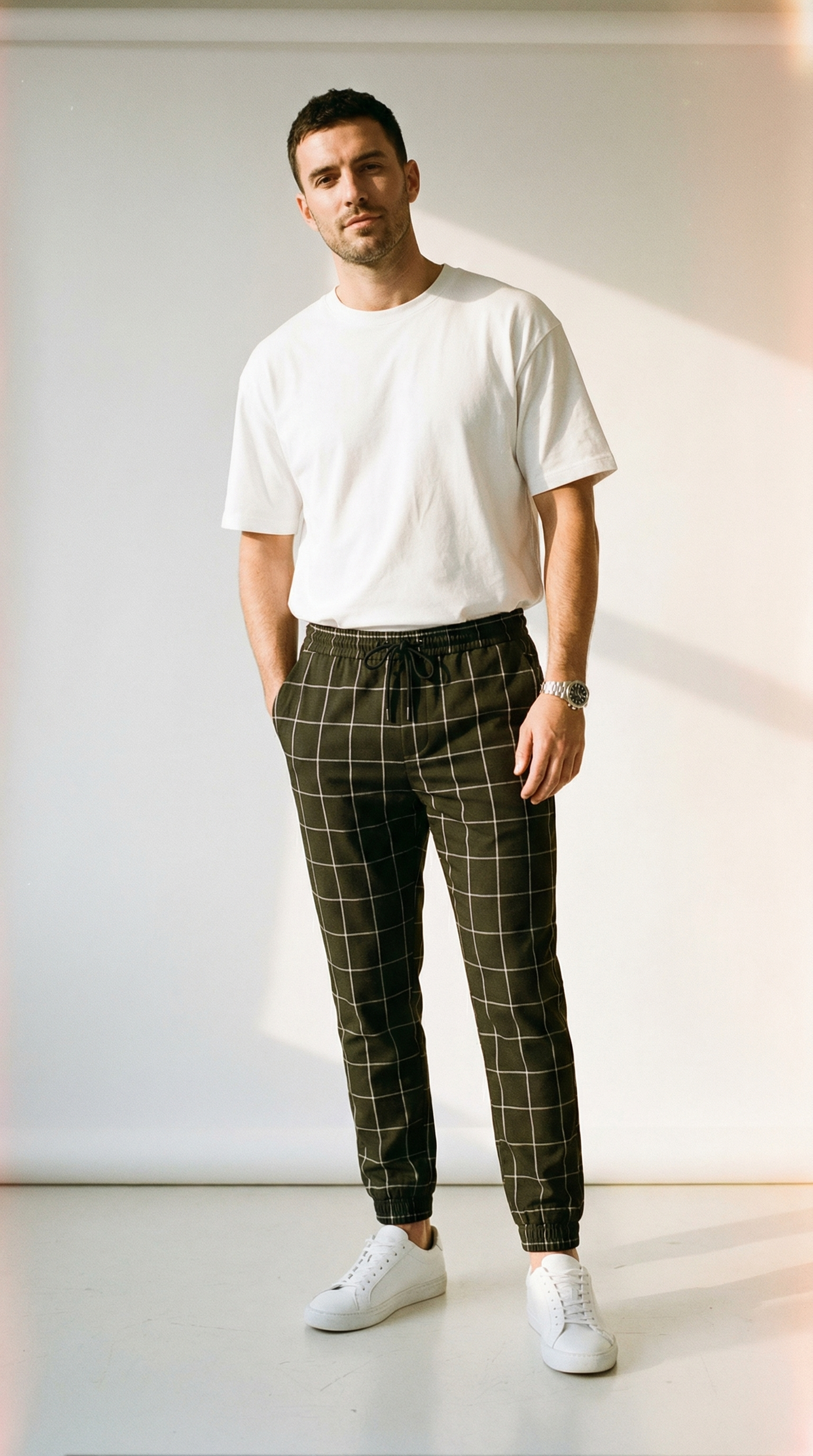 Enzo – Herren-Jogginghose mit Karomuster im Smart-Casual-Stil