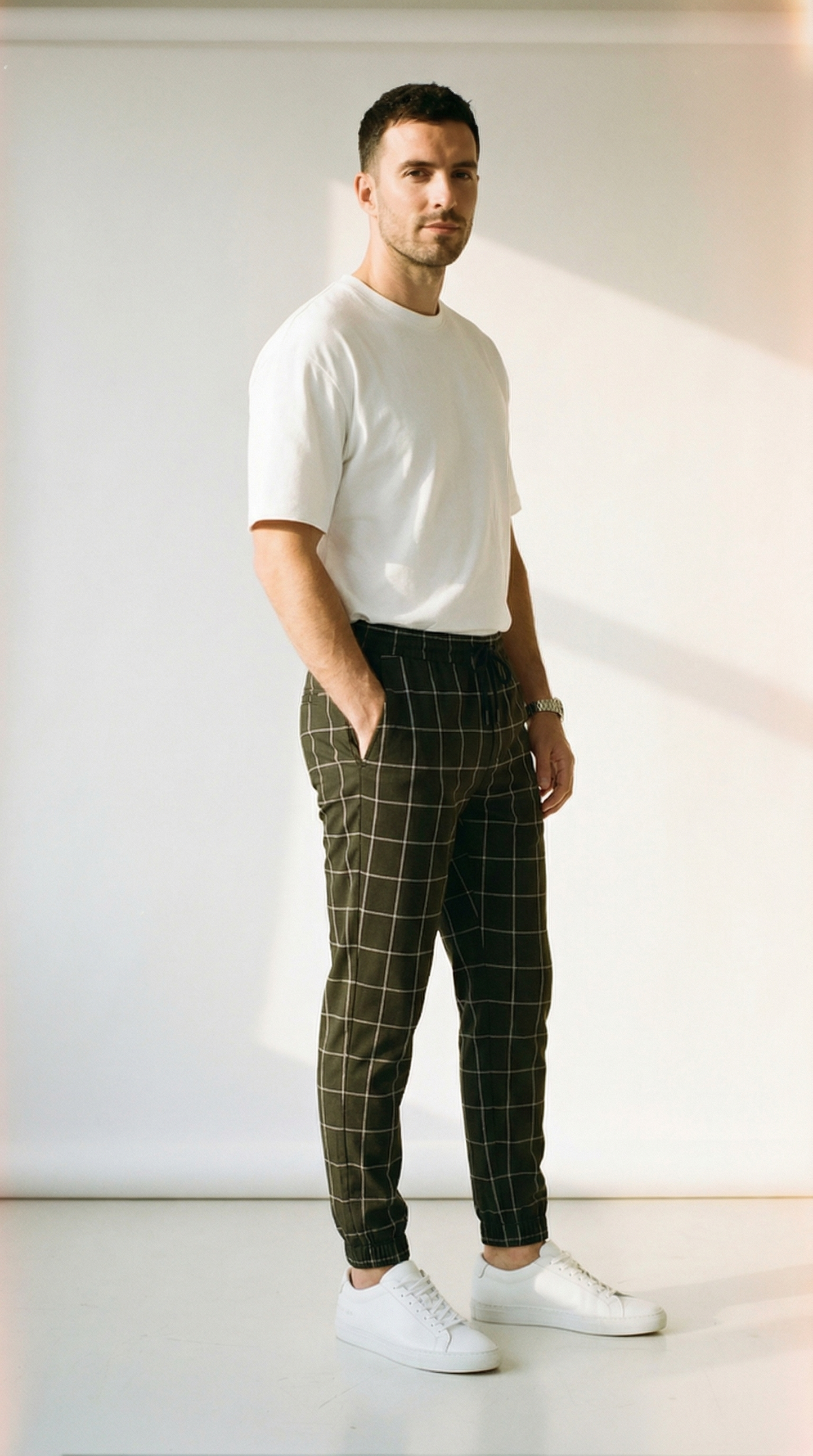 Enzo – Herren-Jogginghose mit Karomuster im Smart-Casual-Stil