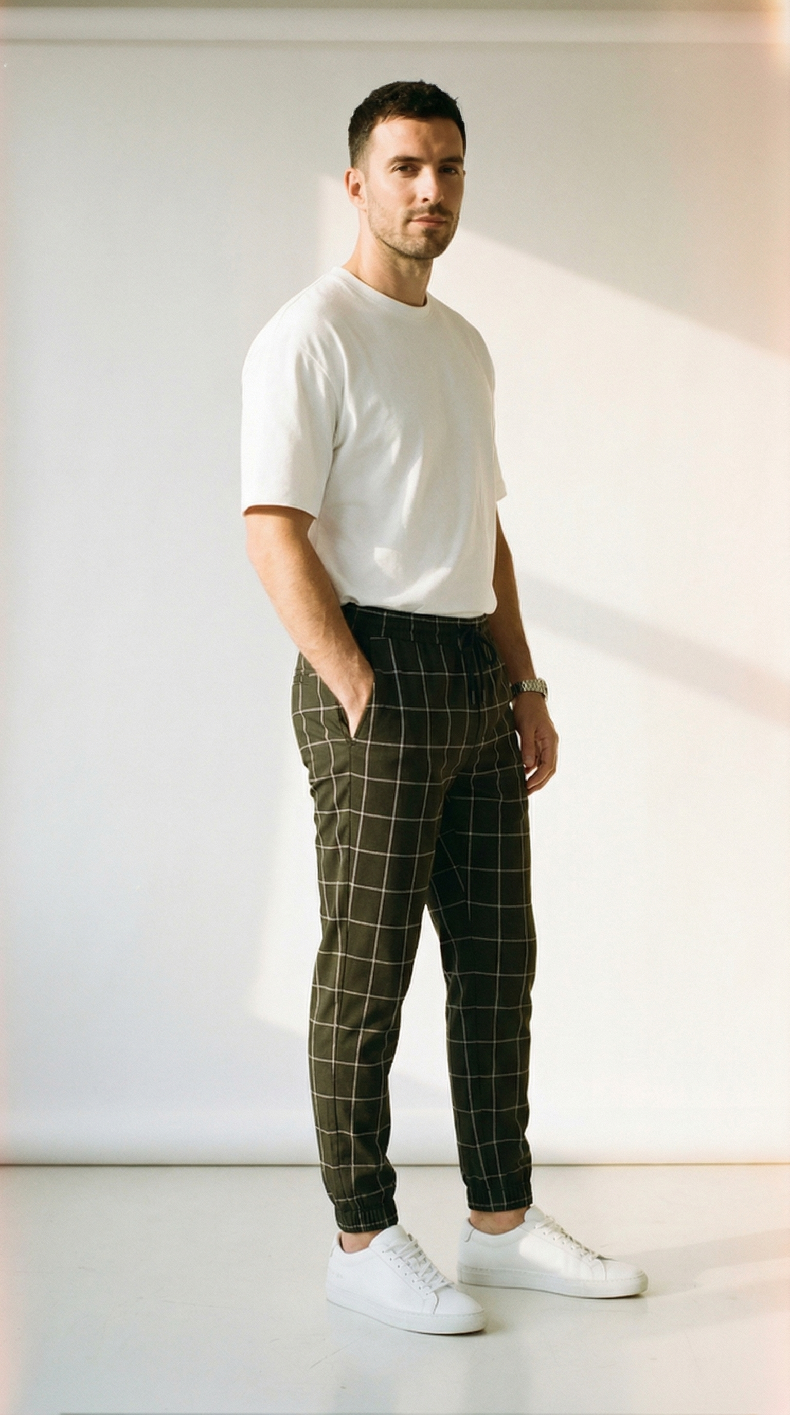 Enzo – Herren-Jogginghose mit Karomuster im Smart-Casual-Stil