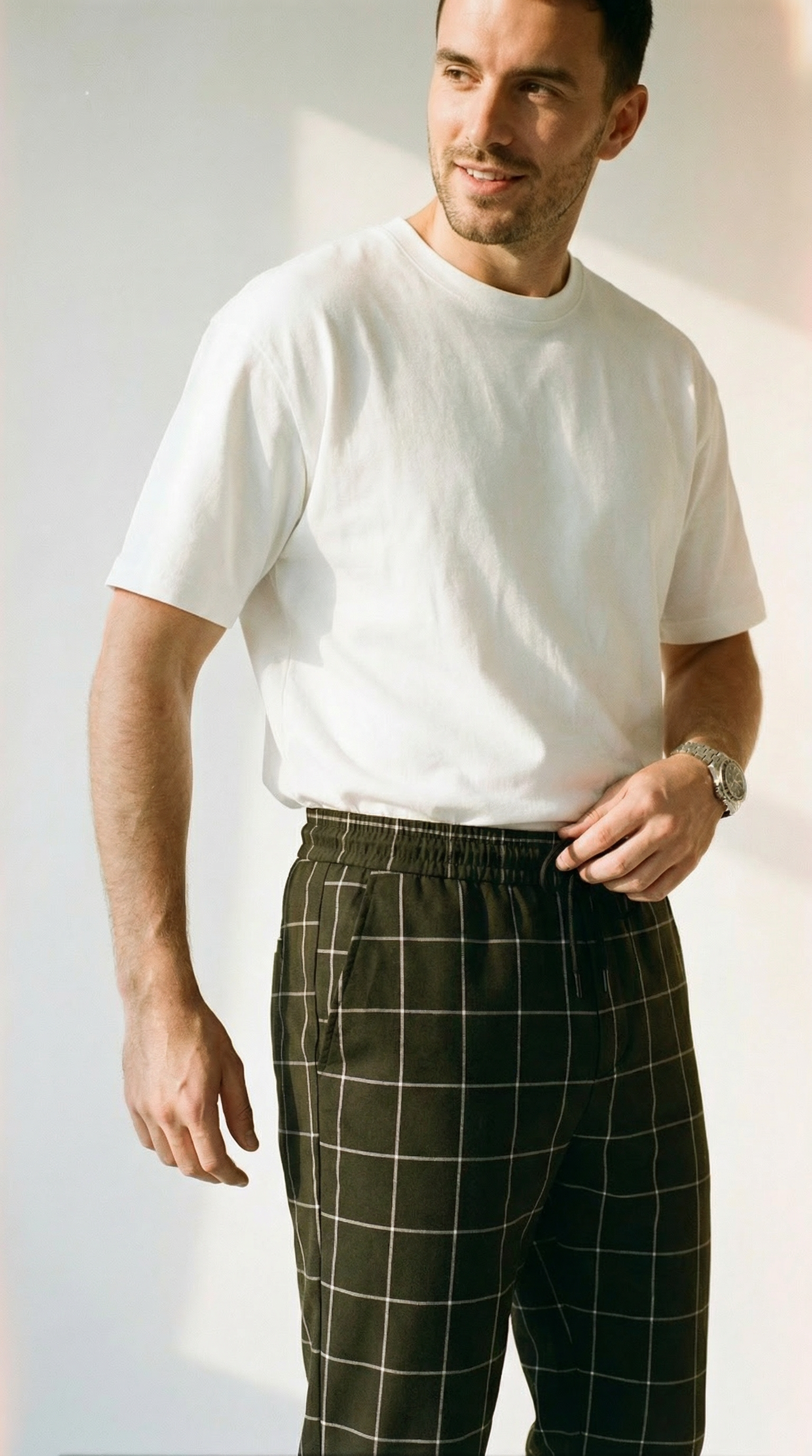 Enzo – Herren-Jogginghose mit Karomuster im Smart-Casual-Stil