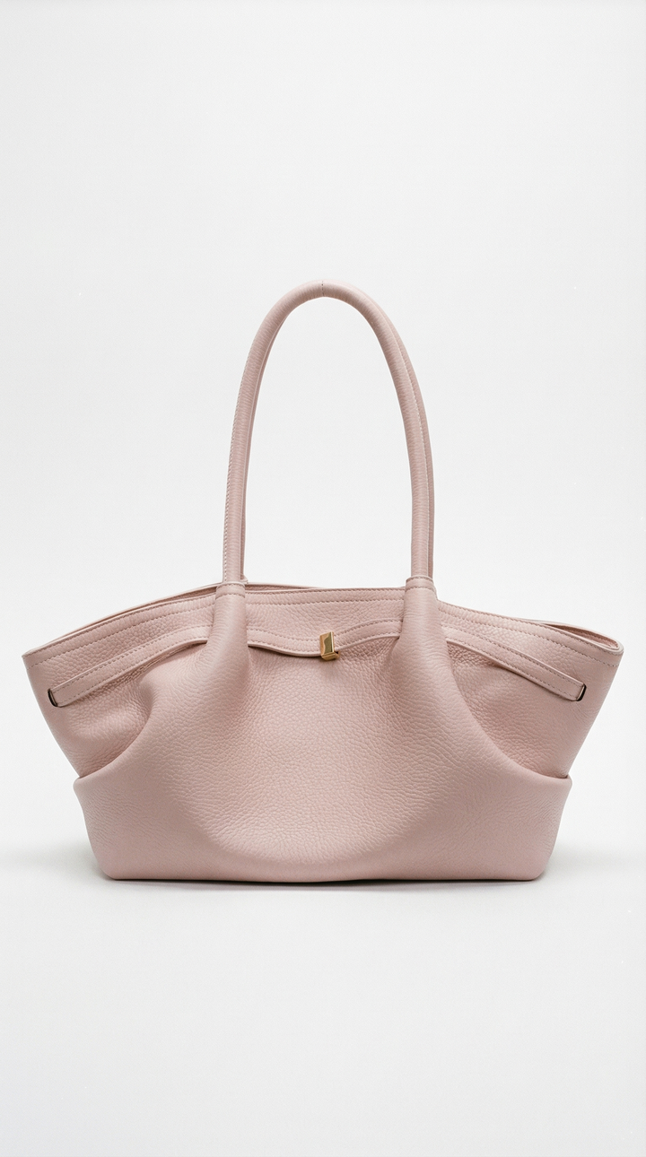 Alessandra Brown Faux Leather Shopper Tote — Pink