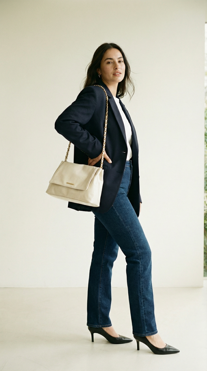 Celestina – Elegante Schultertasche mit Kettenhenkeln in Lederoptik