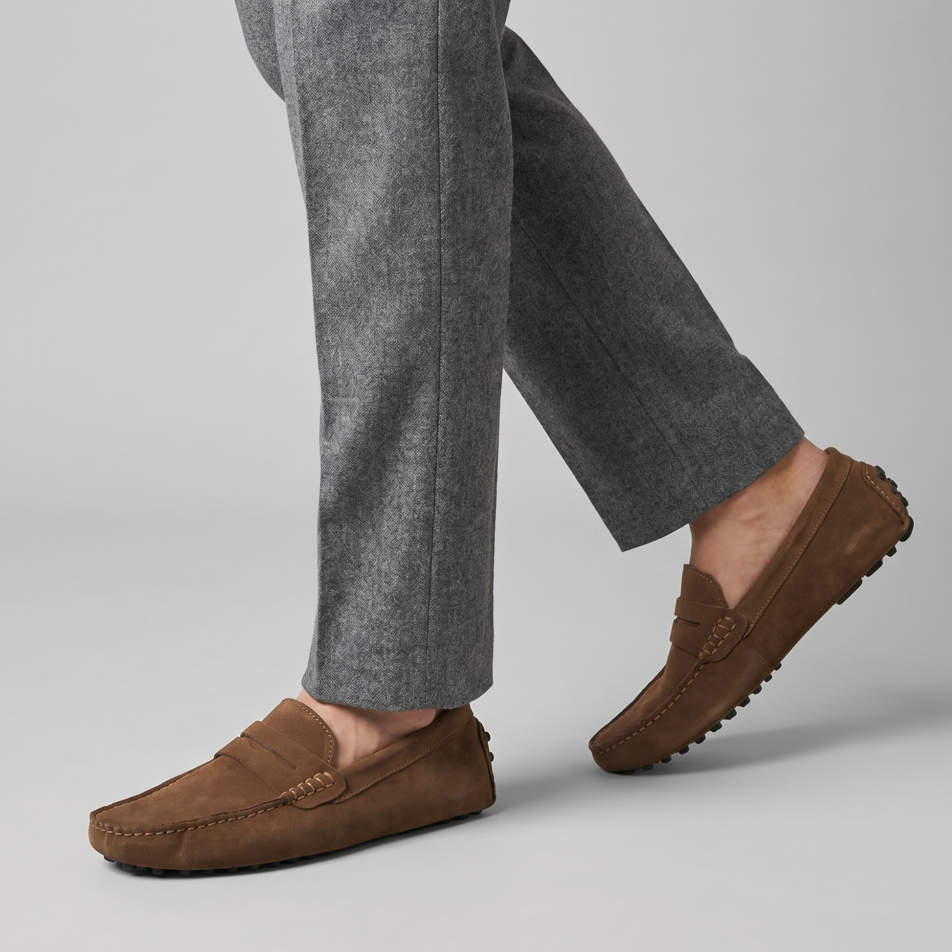 Men’s Slip-On Driver Loafers – Suede Look Casual Elegance