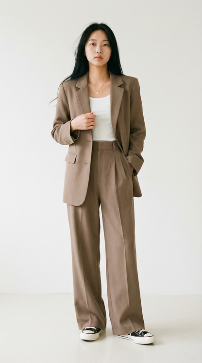 Hosenanzug Damen mit Oversized-Blazer und Wide-Leg-Hose – Alessandra