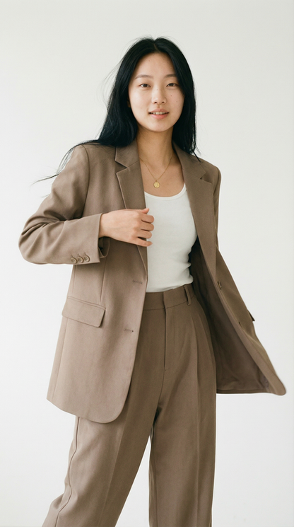 Hosenanzug Damen mit Oversized-Blazer und Wide-Leg-Hose – Alessandra