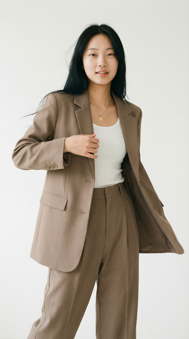 Hosenanzug Damen mit Oversized-Blazer und Wide-Leg-Hose – Alessandra