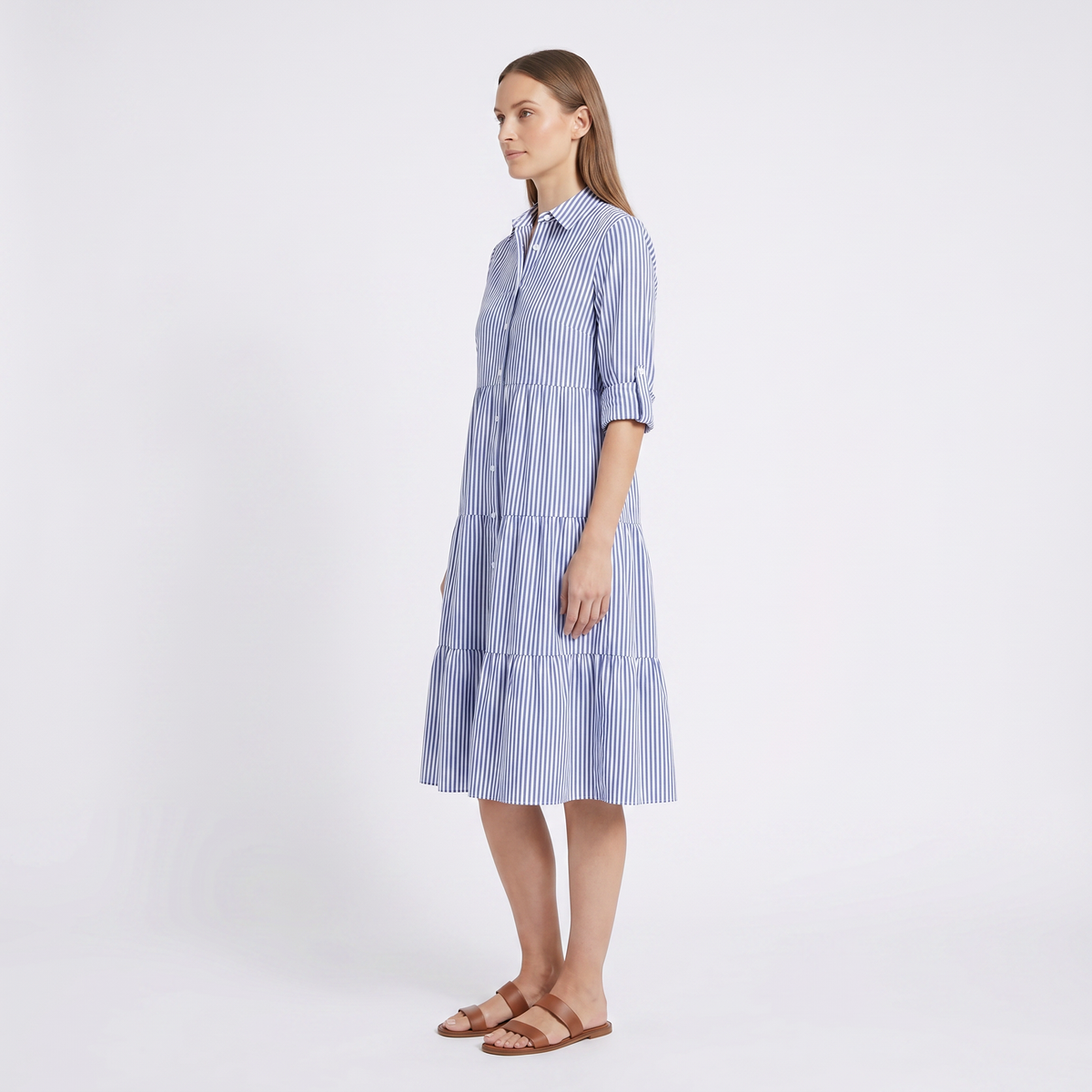 A-Line Flattering Summer Dress - model side angle - job 6e960fa7-9e23-4537-b22c-aed7b76fb8f0