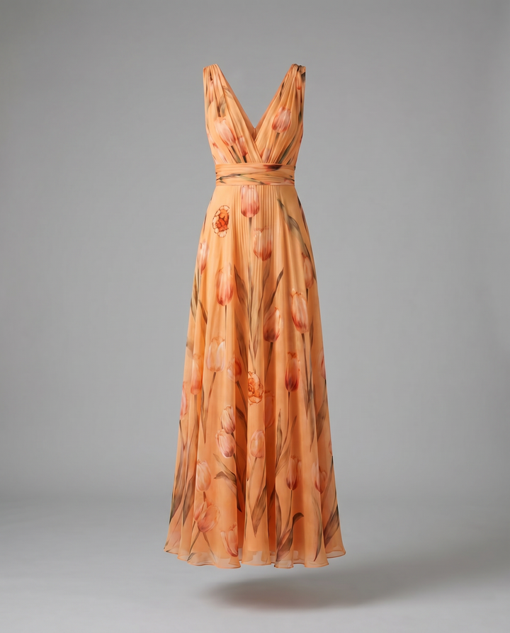 Victoria Tulip Print Wedding Guest Dress