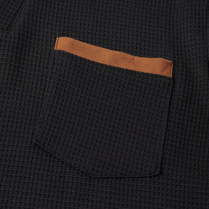 Harlan | Textured Long-Sleeve Henley Shirt