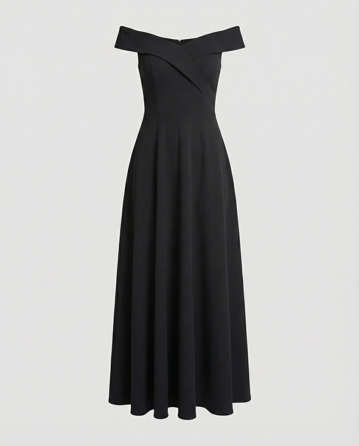 Abendkleid Damen mit Off-Shoulder-Ausschnitt und ausgestelltem A-Linien-Rock – Ondine