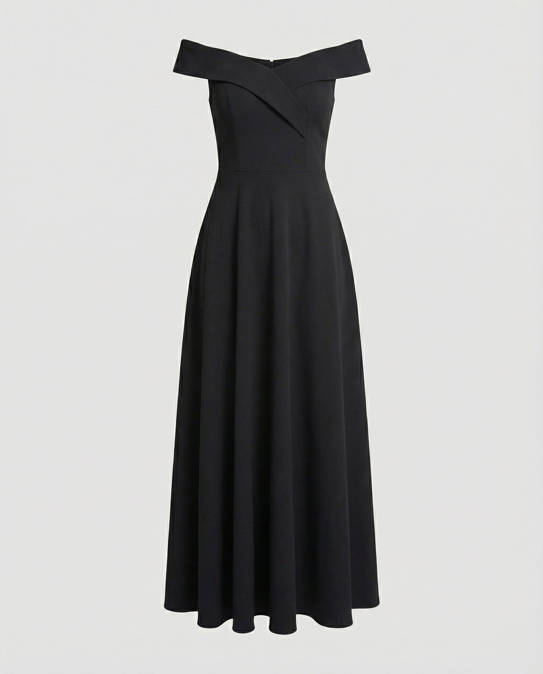 Abendkleid Damen mit Off-Shoulder-Ausschnitt und ausgestelltem A-Linien-Rock – Ondine