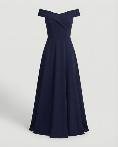 Abendkleid Damen mit Off-Shoulder-Ausschnitt und ausgestelltem A-Linien-Rock – Ondine