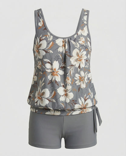 Tankini-Set Damen mit Blumen-Print und Boyshort-Hose – Sandrine