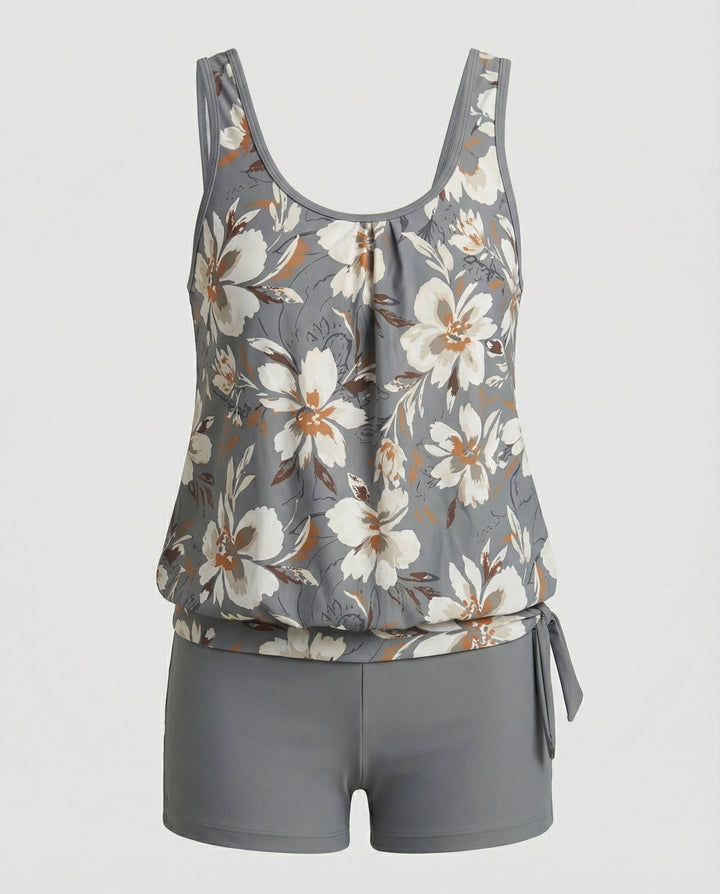 Tankini-Set Damen mit Blumen-Print und Boyshort-Hose – Sandrine