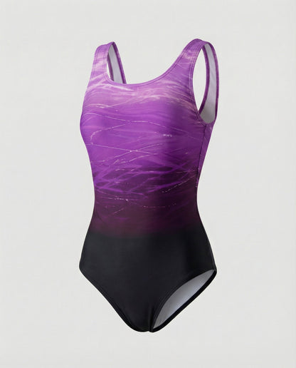 Badeanzug Damen mit Farbverlauf-Print und Racerback-Rücken – Adriana