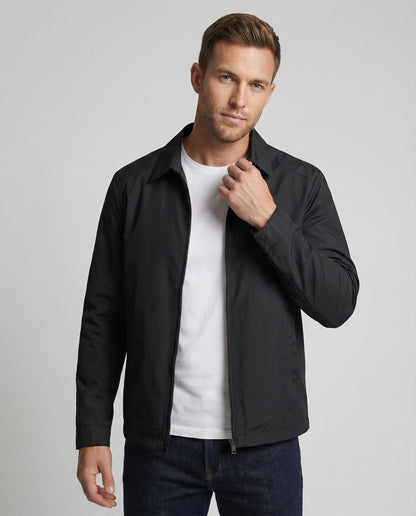 Herrenjacke mit Hemdjacken-Kragen und Karofutter – Raffaele