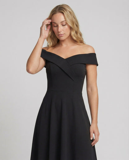 Abendkleid Damen mit Off-Shoulder-Ausschnitt und ausgestelltem A-Linien-Rock – Ondine
