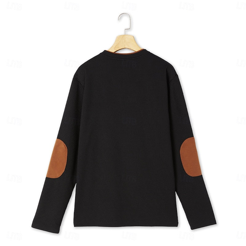 Harlan | Textured Long-Sleeve Henley Shirt